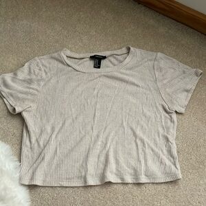 Cropped ribbed t shirt